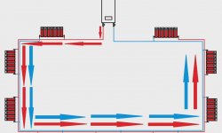 Схема отопительной системы для дома петли Тихельмана